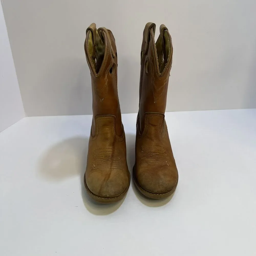 Vintage Dingo uni-sex tan w/ detail stitching‎ 11.5 D kids cowboy boots